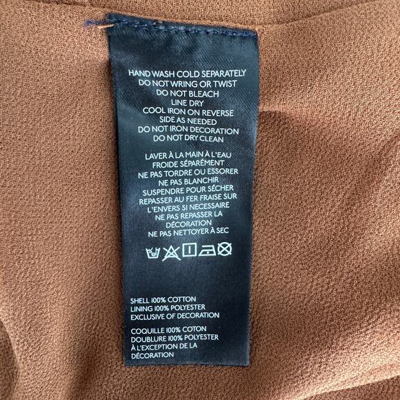 MAEVE by Anthropologie Top Size L Brown Embellished Cutwork Cross Back Tank NWT - Picture 10 of 16